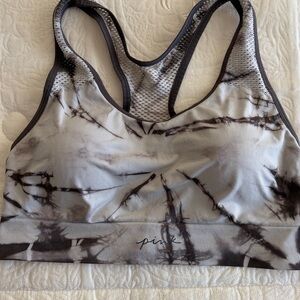PINK Victoria's Secret Gray Tie-Dye Sports Bra